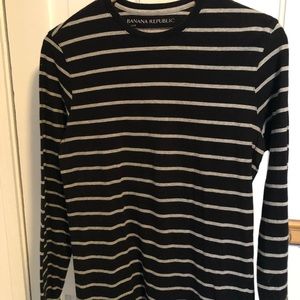 Banana Republic black striped long sleeve tee